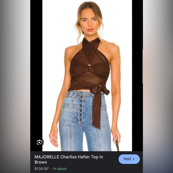 Majorelle brown mesh tie top - Picture 5 of 5